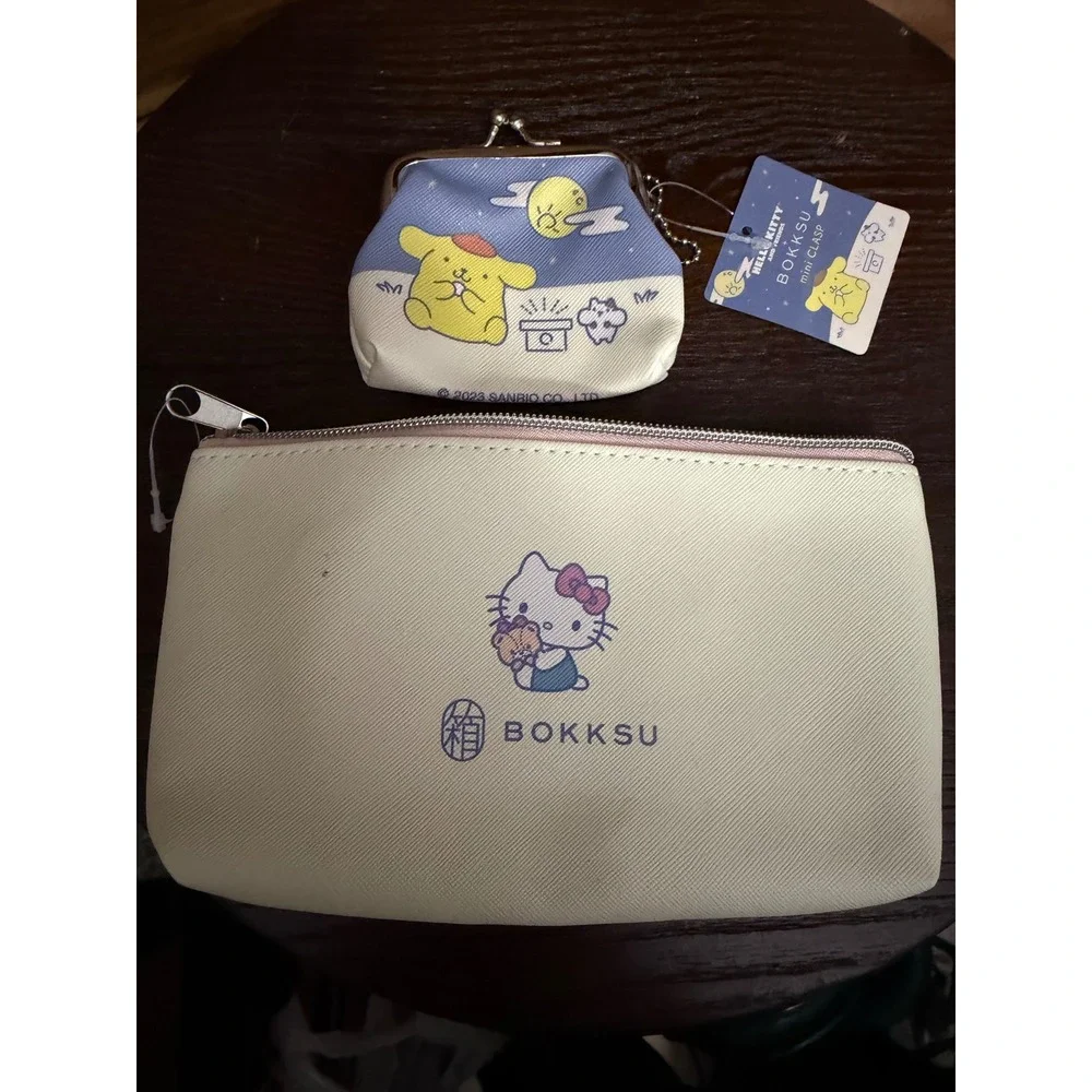 Sanrio Hello Kitty Pompompurin Bokksu Pouch Coin‎ Purse Set Blue Moon Festival